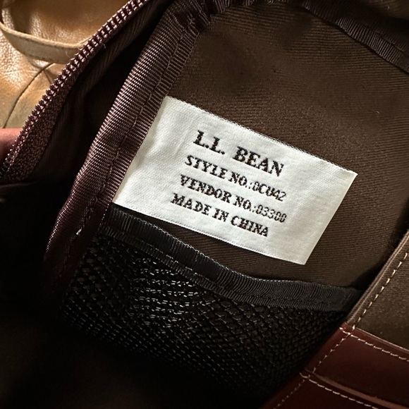 Vintage LL Bean Brown Leather travel messenger bag men’s or women’s - Picture 6 of 9